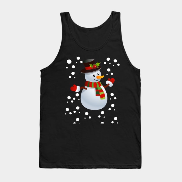 Snowman In The Snow Tank Top by SistersTrading84